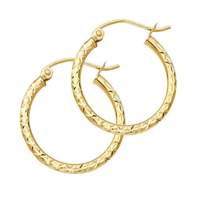 14K Yellow Gold 1.5mm Hoop Earrrings