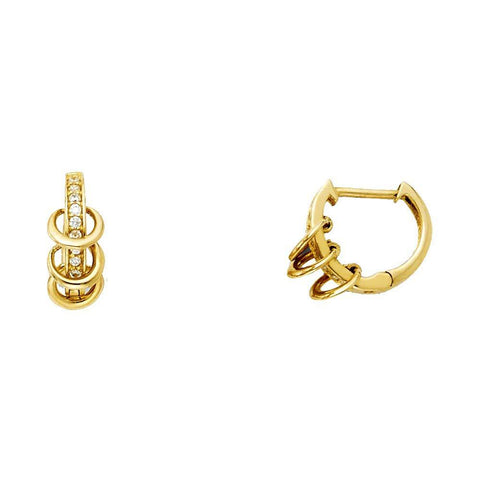 14K Yellow Gold 5mm Clear CZ Huggies Earringsrings