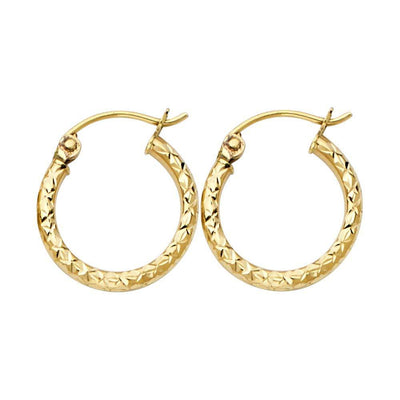 14K Yellow Gold 1.5mm Hoop Earrrings