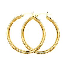 Load image into Gallery viewer, 14K Yellow Gold 3mm Clear CZ Channel Hoop Earrings
