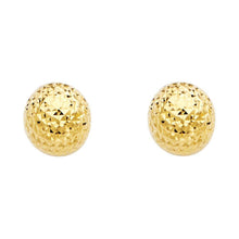 Load image into Gallery viewer, 14K Yellow Gold 10mm Full DC Ball Post Earrings