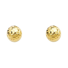 Load image into Gallery viewer, 14K Yellow Gold 7mm Full DC Ball Post Earrings