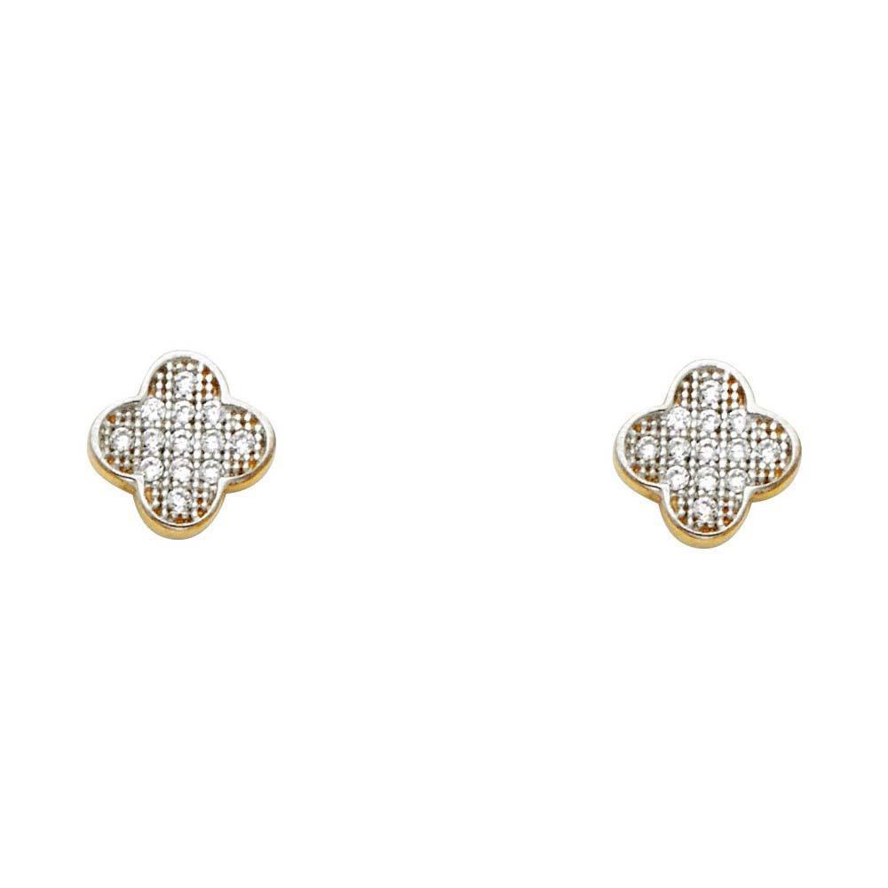 14K Gold 7mm CZ Earrings
