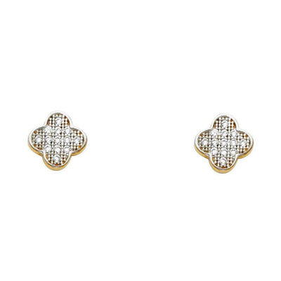14K Gold 7mm CZ Earrings - silverdepot