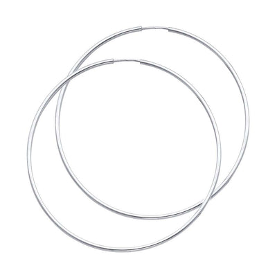 14K White Gold 1.5mm Hoop Earrings