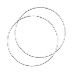 14K White Gold 1.5mm Hoop Earrings