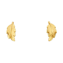 Load image into Gallery viewer, 14K Yellow Gold 6mm Leaf Post Earrings