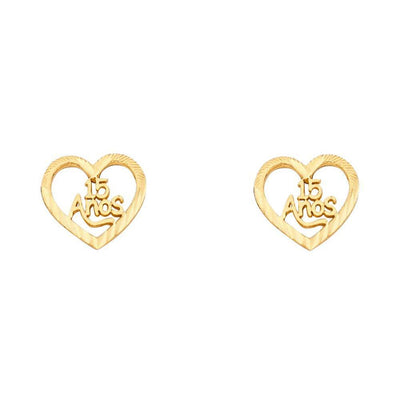 14K Yellow Gold 10mm 15 Years Post Earrings