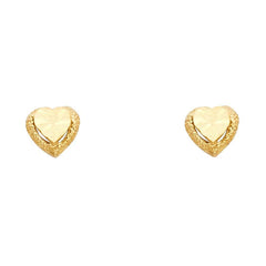 14K Yellow Gold 8mm Heart Post Earrings