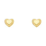 14K Yellow Gold 8mm Heart Post Earrings
