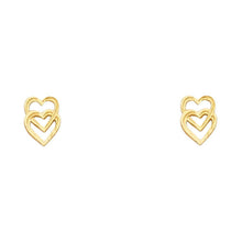 Load image into Gallery viewer, 14K Yellow Gold 6mm Heart Post Earrings