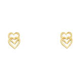 14K Yellow Gold 6mm Heart Post Earrings