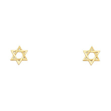 Load image into Gallery viewer, 14K Yellow Gold 6mm Jewish Star Post Earrings