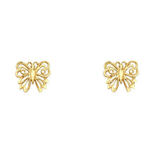 Load image into Gallery viewer, 14K Yellow Gold 9mm Butterfly Post Earrings