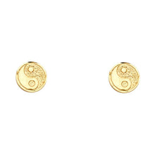 Load image into Gallery viewer, 14K Yellow Gold Eastern Lucky Post Earrings