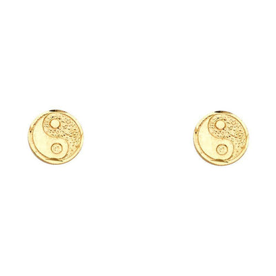 14K Yellow Gold Eastern Lucky Post Earrings