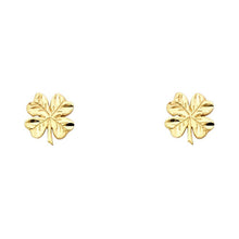 Load image into Gallery viewer, 14K Yellow Gold 8mm Clover Post Earrings