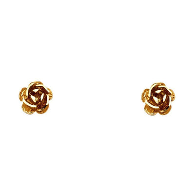 14K Pink Gold 7mm Flower Post Earrings - silverdepot