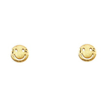 Load image into Gallery viewer, 14K Yellow Gold Smile Post Earrings