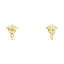 Load image into Gallery viewer, 14K Yellow Gold 7mm Clinic Mark Post Earrings