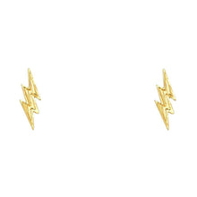Load image into Gallery viewer, 14K Yellow Gold 4mm Thunder Post Earrings