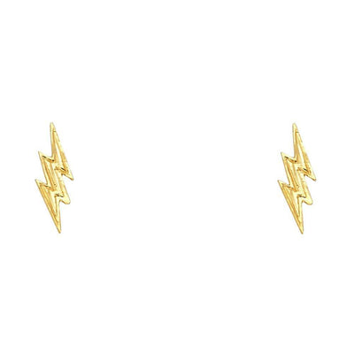 14K Yellow Gold 4mm Thunder Post Earrings