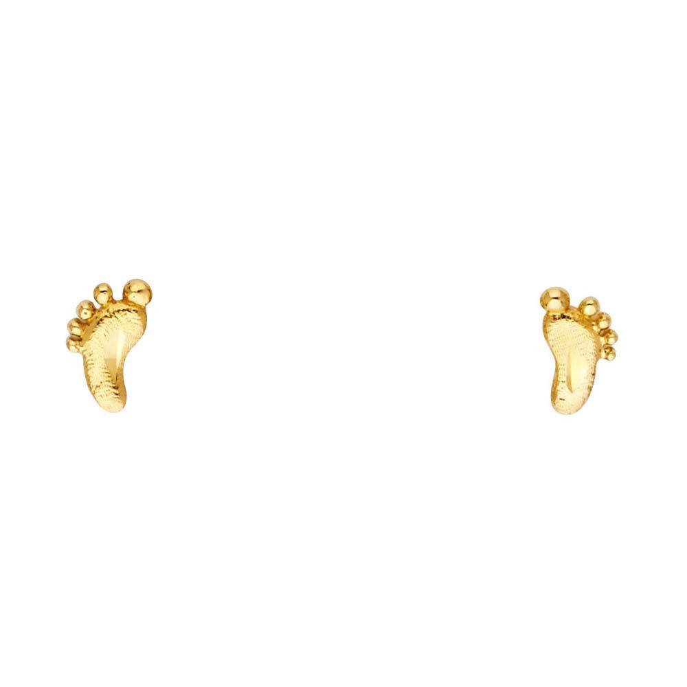 14K Yellow Gold 5mm Foot Post Earrings