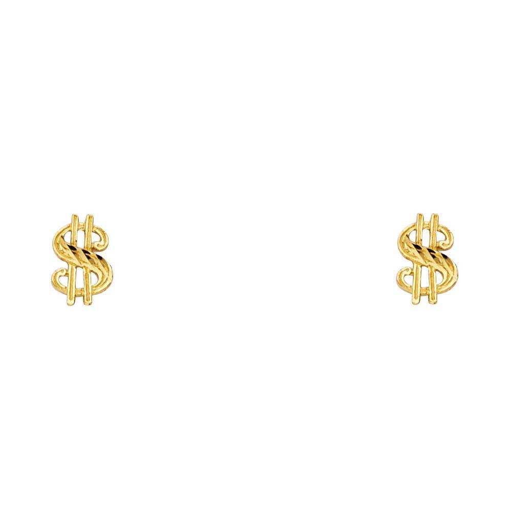 14K Yellow Gold 4mm Symbol Post Earrings