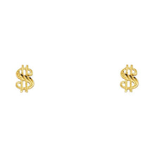 Load image into Gallery viewer, 14K Yellow Gold 4mm Symbol Post Earrings