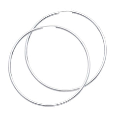 14K White Gold 2mm Hoop Earrings
