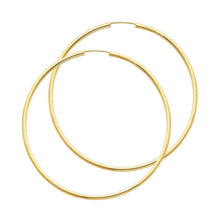 Load image into Gallery viewer, 14K Yellow Gold 2mm Endless Hoop Earrings