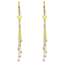 Load image into Gallery viewer, 14K Yellow Gold CZ Hanging Huggies Earrings