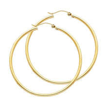 Load image into Gallery viewer, 14K Yellow Gold 2mm Classic Hoop Earrings