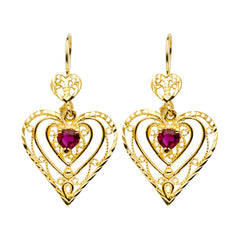 14K Yellow CZ CHANDELIER Earring 6.2grams