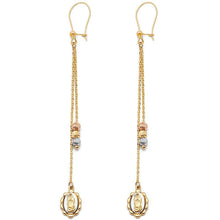 Load image into Gallery viewer, 14K Tri Color Hanging Earrings