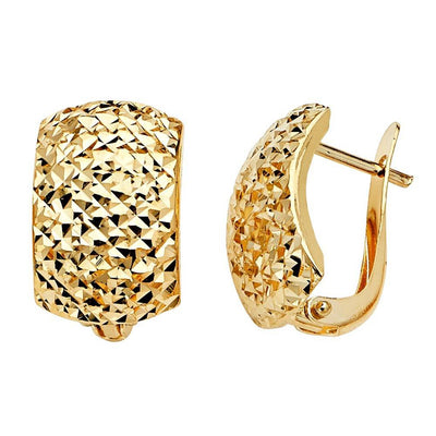 14k Yellow Gold 11mm Half Huggies Clip Earrings