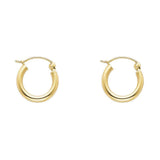 14K Yellow Gold 2mm Classic Hoop Earrings