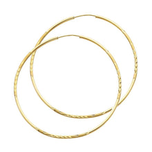 Load image into Gallery viewer, 14K Yellow Gold 1.5mm Diamond Cut Hoop Earrings