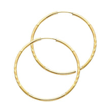 Load image into Gallery viewer, 14K Yellow Gold 1.5mm Diamond Cut Hoop Earrings