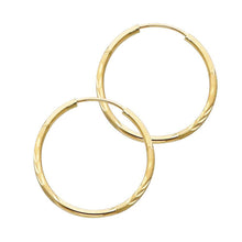 Load image into Gallery viewer, 14K Yellow Gold 1.5mm Diamond Cut Hoop Earrings
