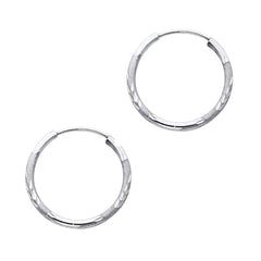 14K White Gold 1.5mm Diamond Cut GOLD EARRINGS
