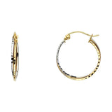 14K Two Tone Gold 3mm Hoop Earrings