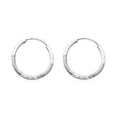 14K White Gold 1.5mm Diamond Cut GOLD EARRINGS