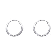 Load image into Gallery viewer, 14K White Gold 1.5mm Diamond Cut GOLD EARRINGS
