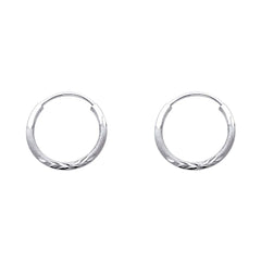 14K White Gold 1.5mm Diamond Cut GOLD EARRINGS