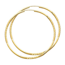 Load image into Gallery viewer, 14K Yellow Gold 2mm Diamond Cut Hoop Earrings