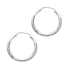 14K White Gold 2mm Diamond Cut GOLD EARRINGS