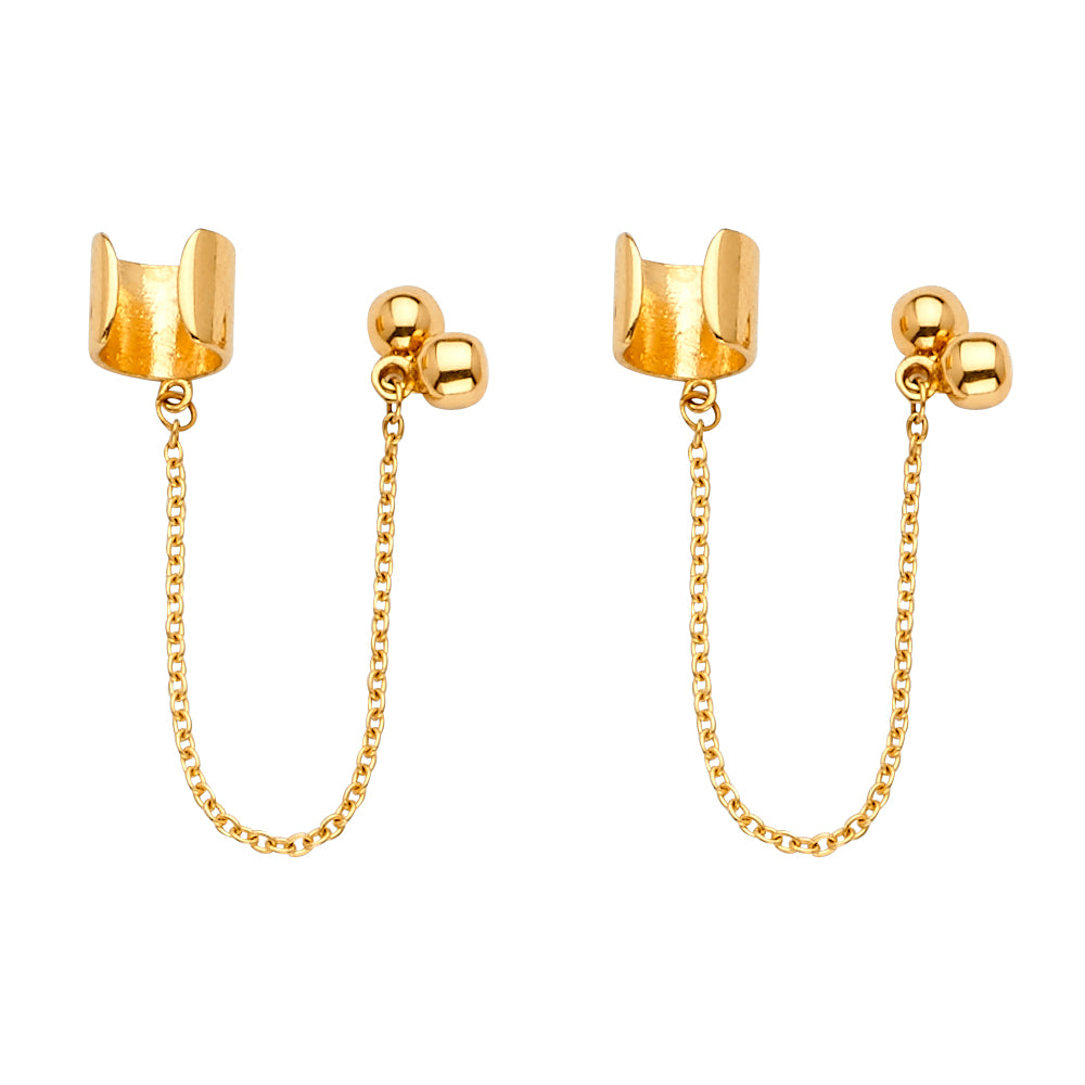 14K Yellow Gold Hanging Earrings