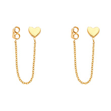 Load image into Gallery viewer, 14K Yellow Gold Heart Screw Back Hanging Earrings