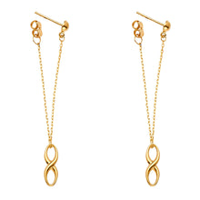 Load image into Gallery viewer, 14K Yellow Gold Infinity Screw Back Hanging Earrings